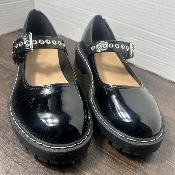 torrid Shoes - Torrid Mary Jane Shoes Womens 11 WW Black Patent Leather Lug Sole Goth Grunge